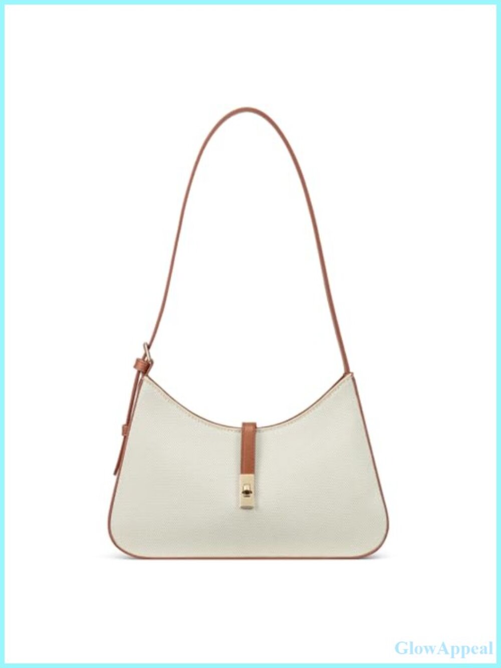 Canvas Shoulder Bag Crescent Vegan Leather Purse Small Hobo Summer